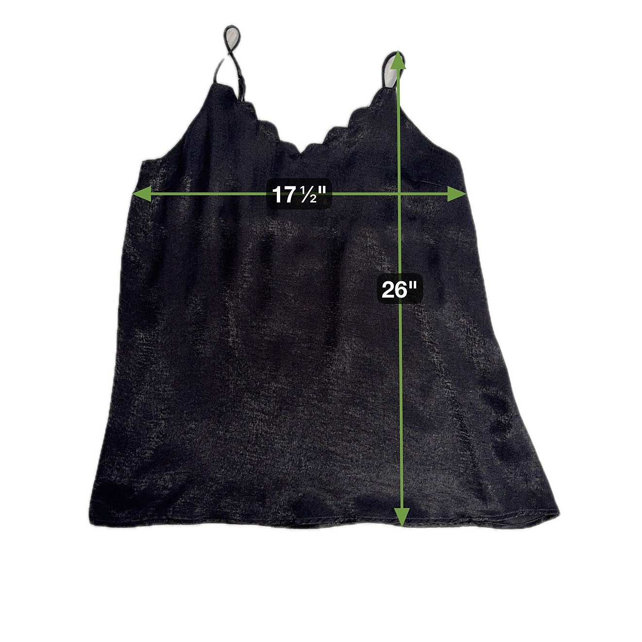 Jodifl Nwt Scalloped V Neck Cami Women S Black Layering Tank Flowy Boutique — image 8 of 8